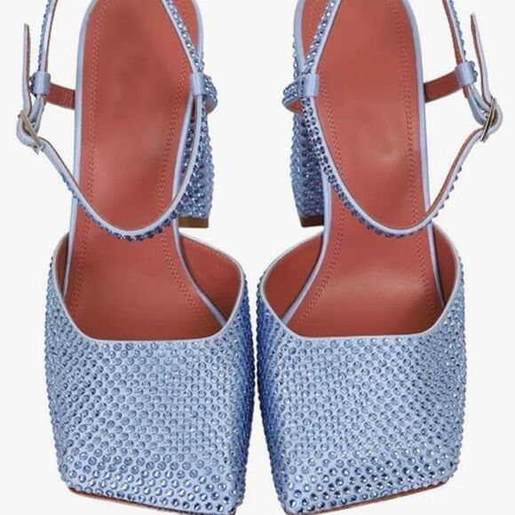 NWOT Blue Rhinestone Heels - Picture 4 of 7